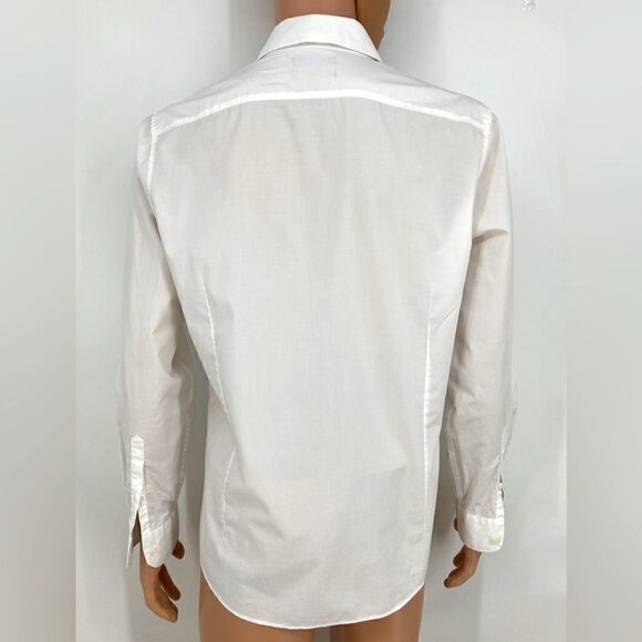 Murano Men’s White Cotton Slim Fit Flat Pockets Shirt Size L - Picture 2 of 8